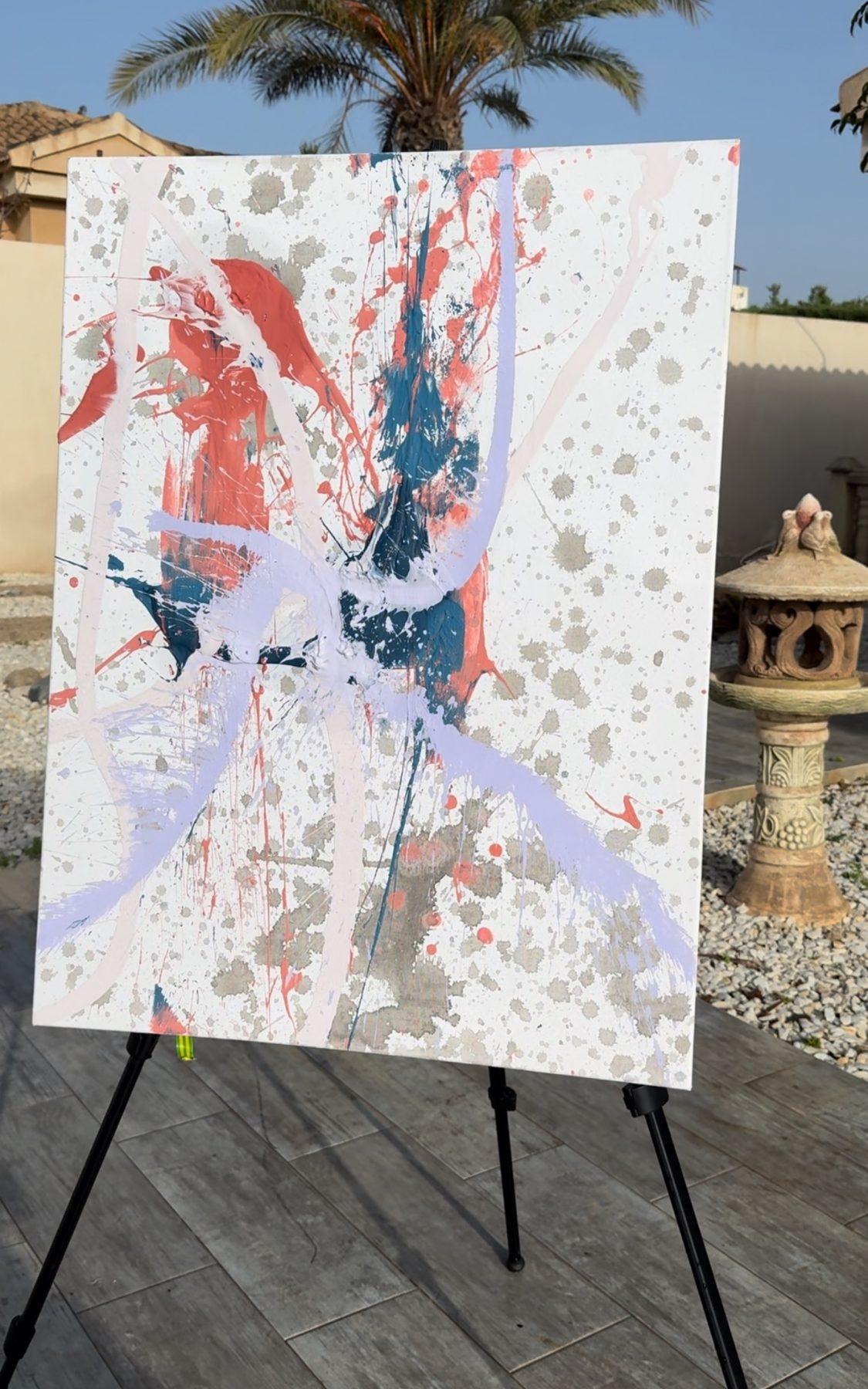 Loner on an easel outdoors in Málaga, Spain